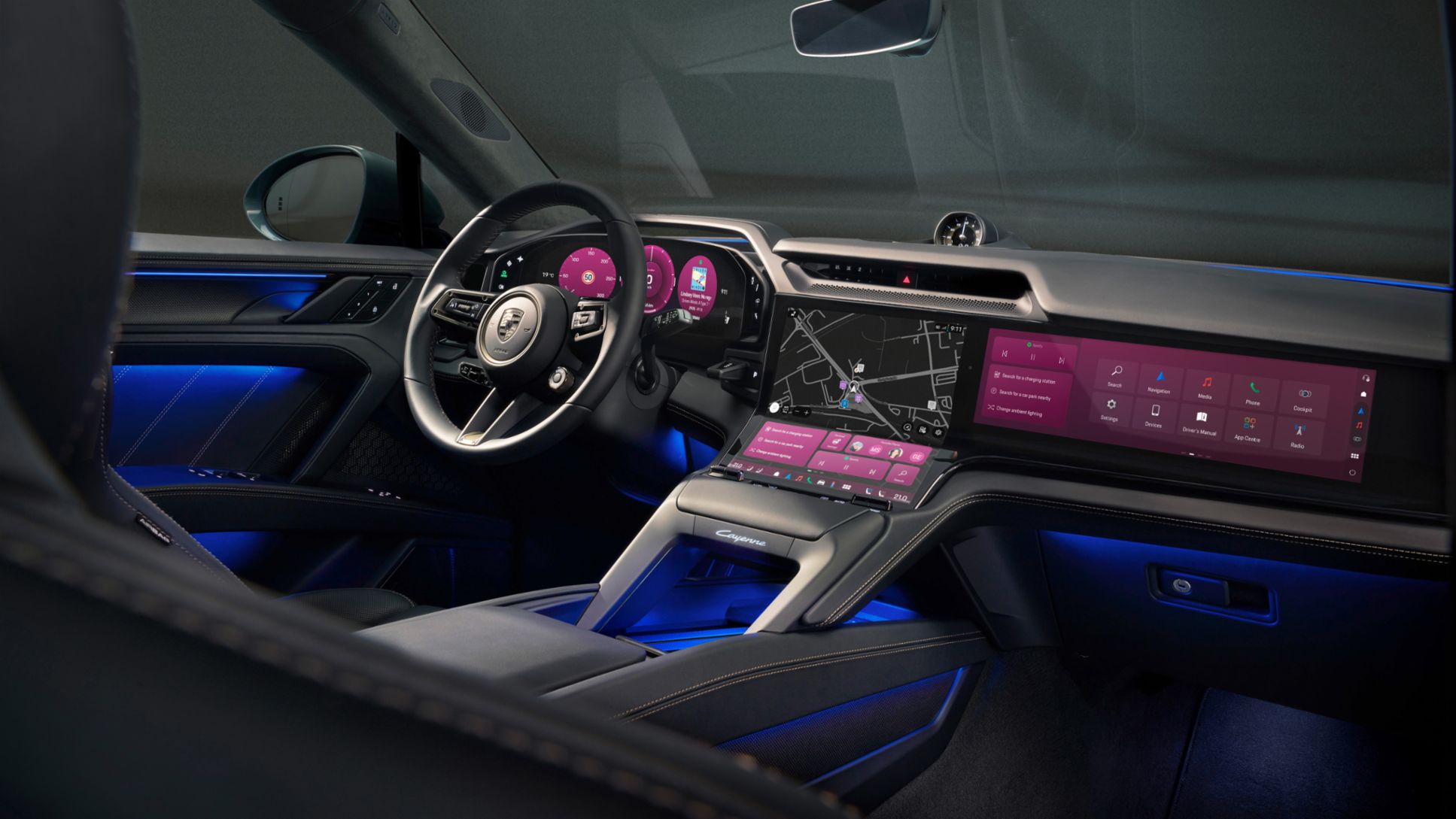 The new Cayenne Electric showcases the Porsche interior of the future 