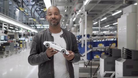 Tyron Ricketts presents the first fully electric Porsche