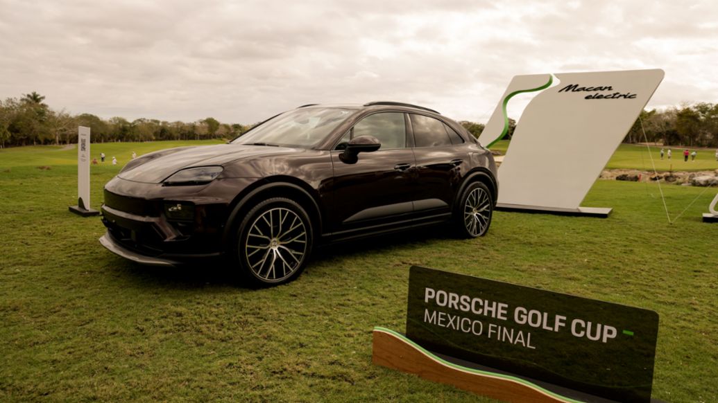 Porsche Macan Electric, Porsche Golf Cup M&eacute;xico Final 2026, Campo El Jaguar, Yucat&aacute;n Country Club, Porsche de M&eacute;xico, 2026.