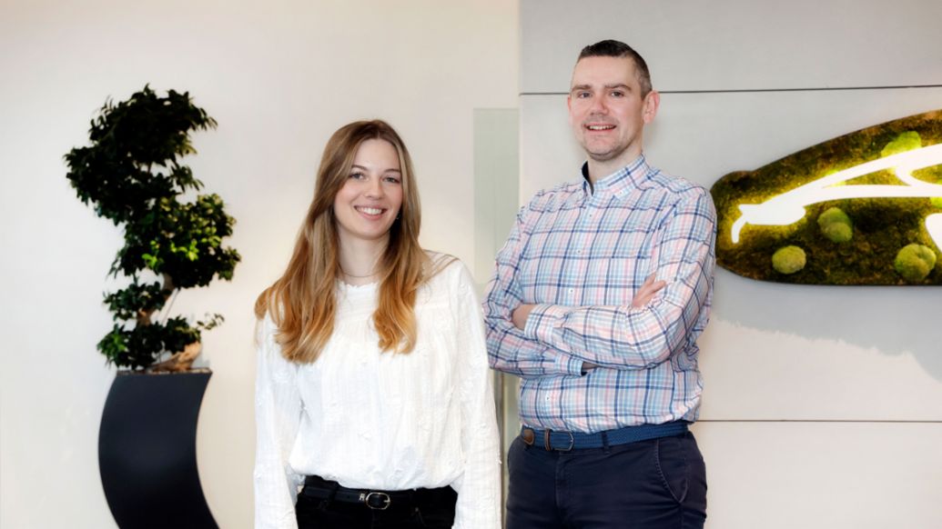 Linea Rettberg, Coordinator for food safety, Felix Schultheisz, Quality manager, Porsche catering, 2024, Porsche AG