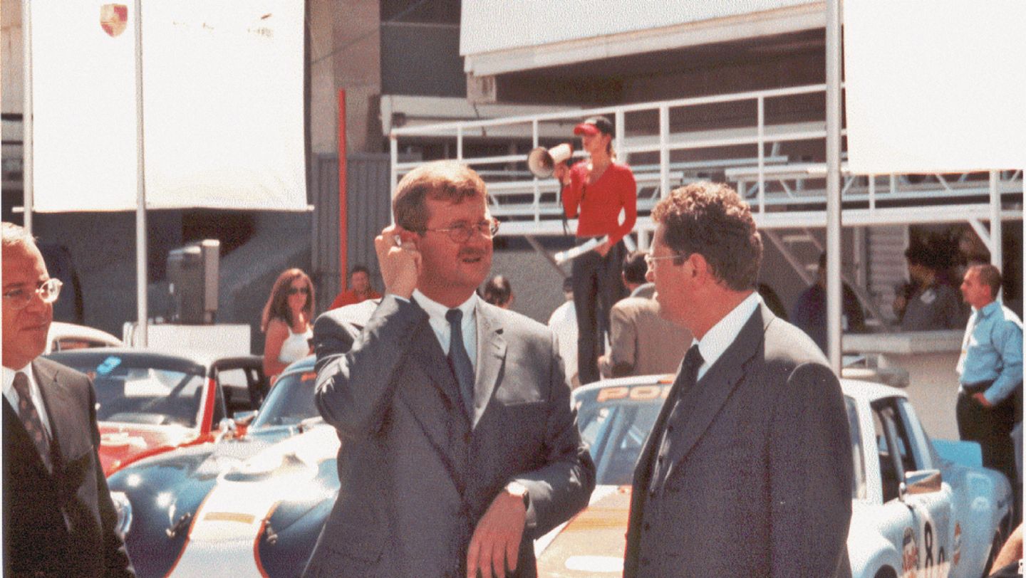 2001: Primer Porche Festival en México. Wendelin Wiedeking, Presidente de Porsche AG, y Thomas Straetzel, Presidente de Porsche Latin America.