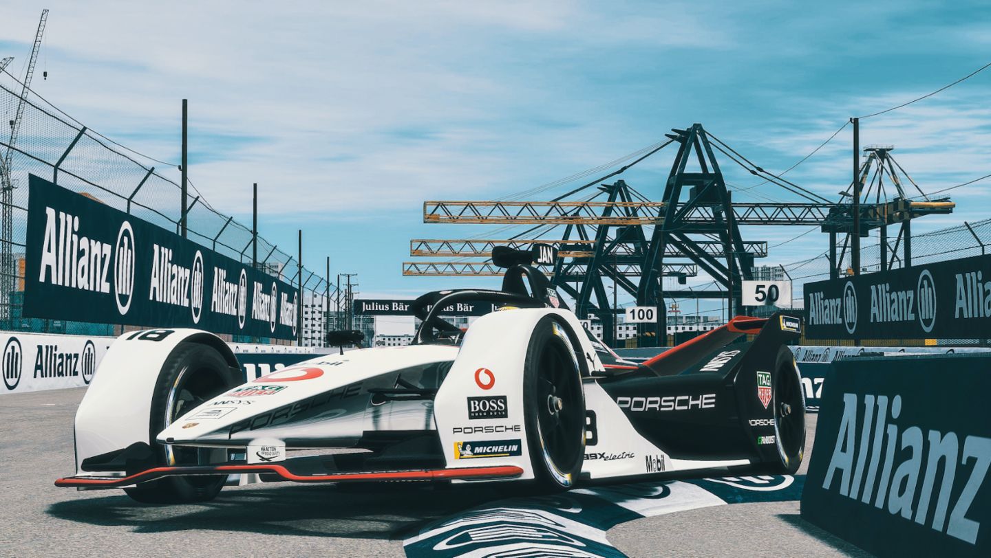 99X Electric, ABB FIA Formula E Championship, Race at Home Challenge, race 2, "Electric Docks“, 2020, Porsche AG