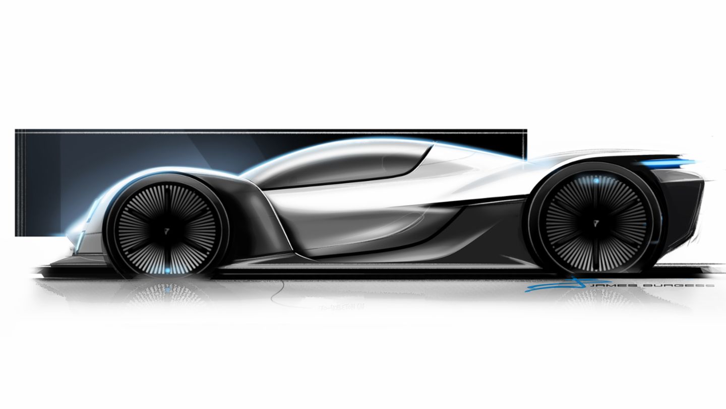 Design Sketch, Porsche Mission X, 2023, Porsche AG