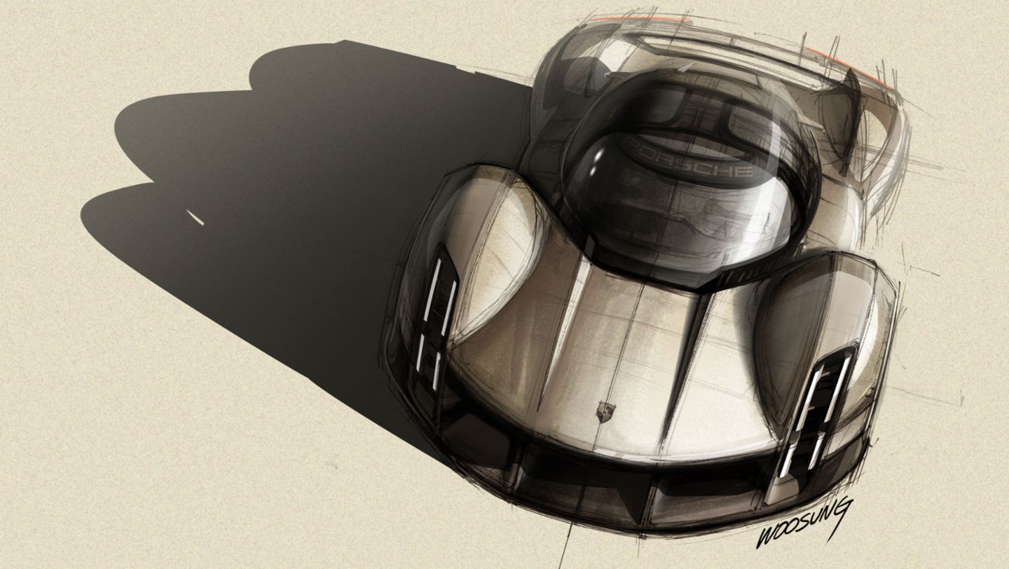 Design Sketch, Porsche Mission X, 2023, Porsche AG