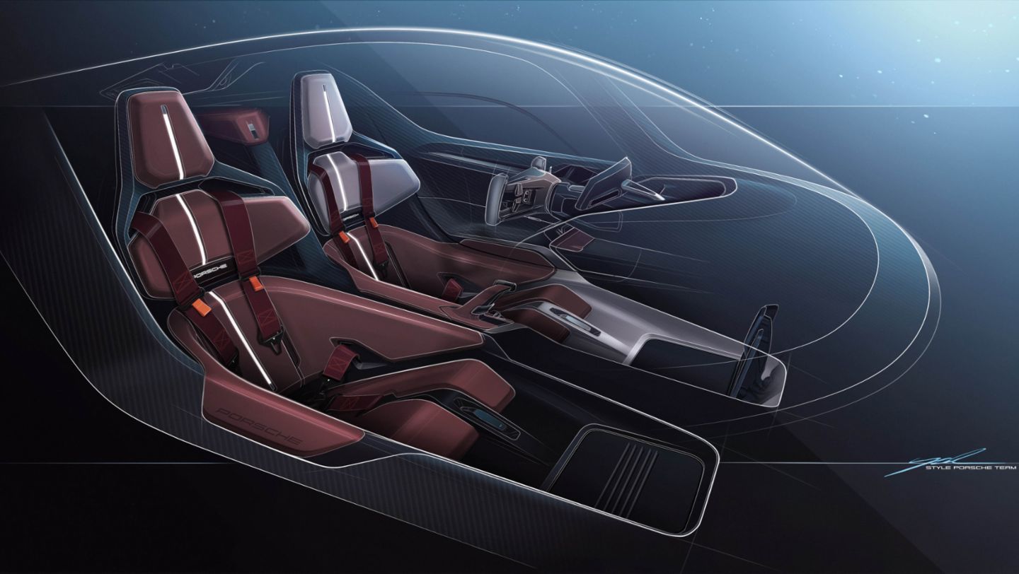 Designskizze, Porsche Mission X, 2023, Porsche AG