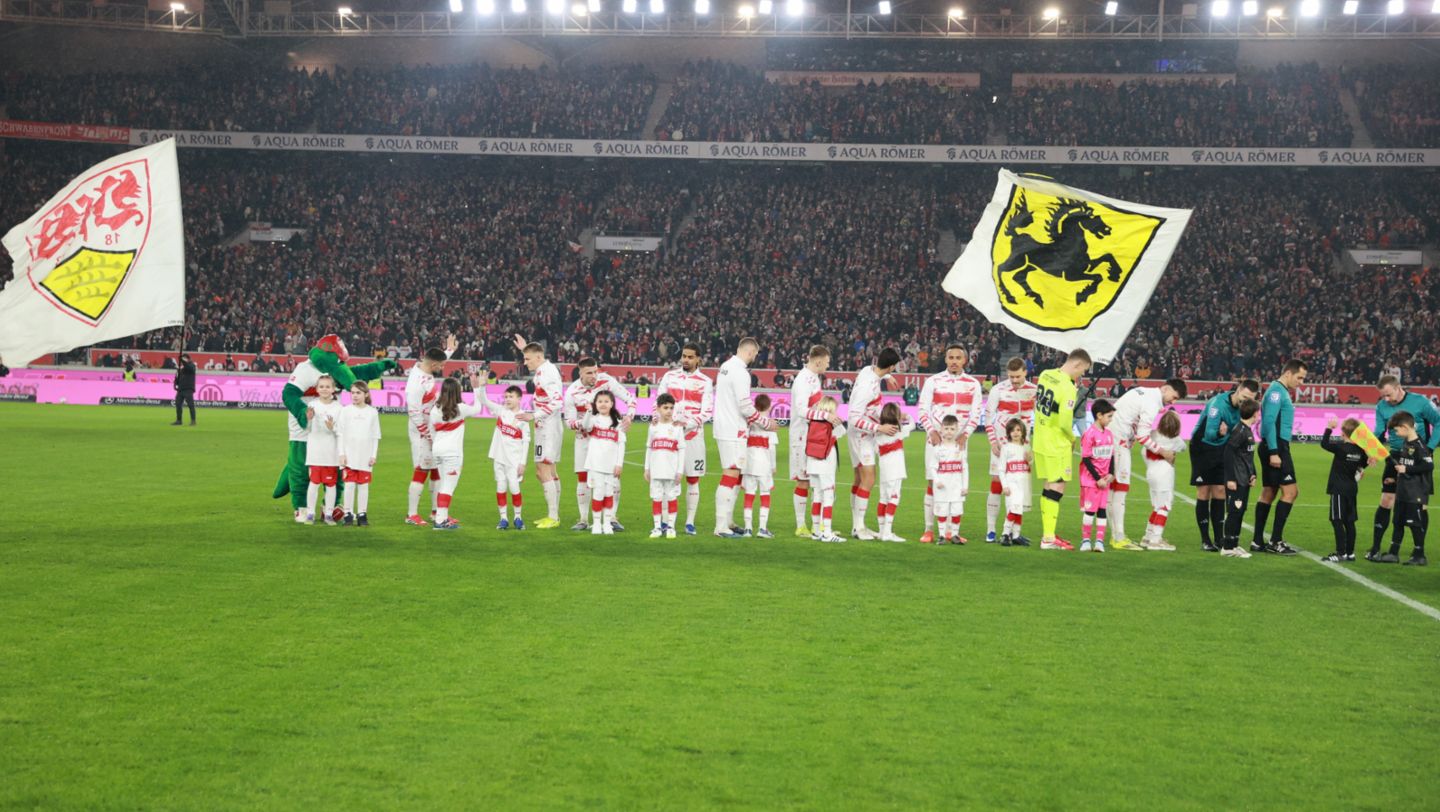Einlaufeskorte beim VfB Stuttgart, MHP-Arena, Stuttgart, 2026, Porsche AG