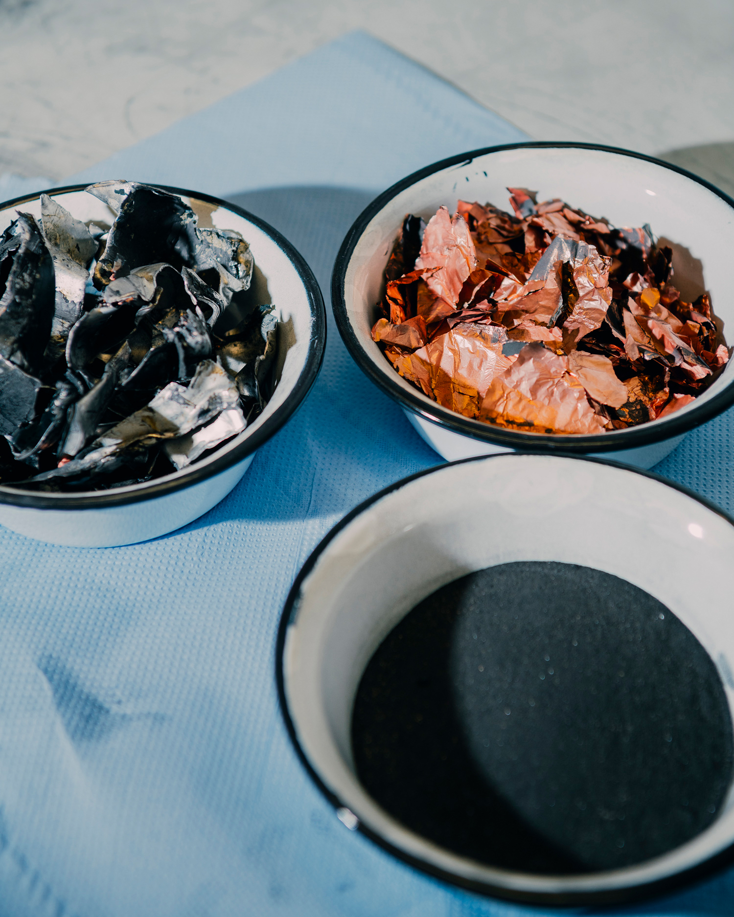 Aluminio, cobre y masa negra, reciclaje de baterías de alto voltaje, 2025, Porsche AG